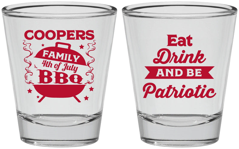 Personalized 4th Of July Shot Glasses - Eat Drink Patriotic | 220002