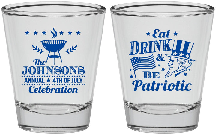 Personalized 4th Of July Shot Glasses - Eat Drink Patriotic | 220003