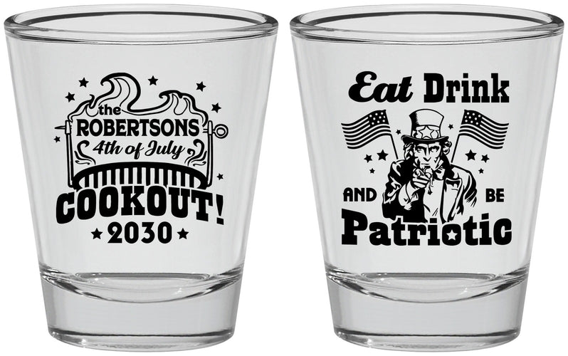Personalized 4th Of July Shot Glasses - Eat Drink Patriotic | 220004