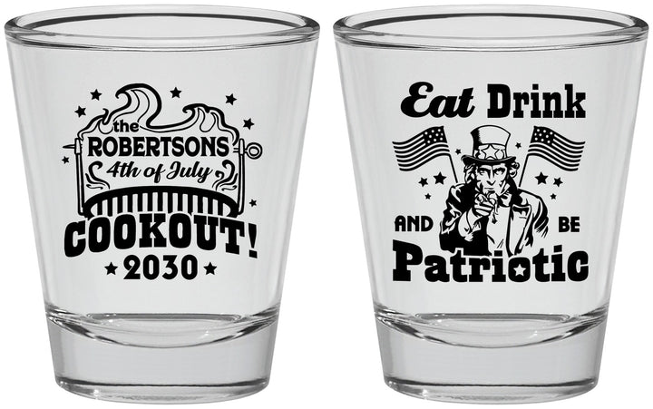 Personalized 4th Of July Shot Glasses - Eat Drink Patriotic | 220004