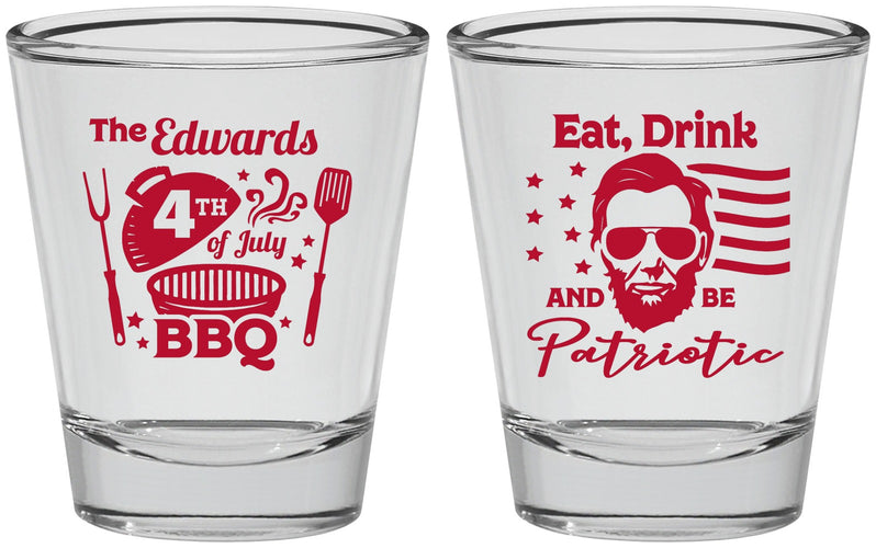 Personalized 4th Of July Shot Glasses - Eat Drink Patriotic | 220006