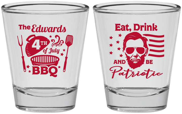 Personalized 4th Of July Shot Glasses - Eat Drink Patriotic | 220006