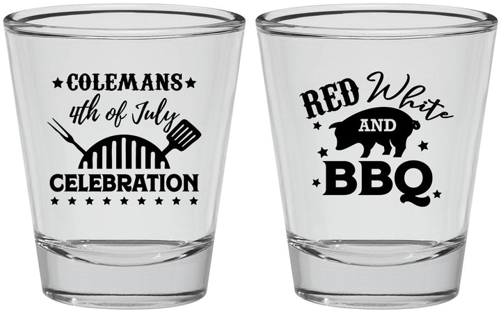 Personalized 4th Of July Shot Glasses - Red White Bbq | 220008