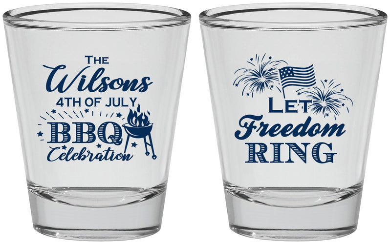 Personalized 4th Of July Shot Glasses - Bbq Fireworks | 220009
