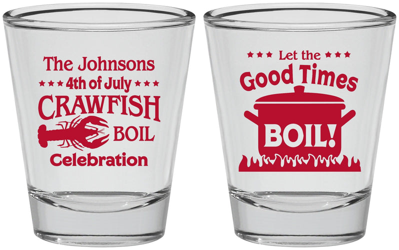 Personalized 4th Of July Shot Glasses - Crawfish Boil | 220010