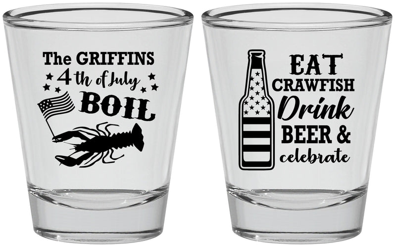Personalized 4th Of July Shot Glasses - Crawfish Boil | 220012