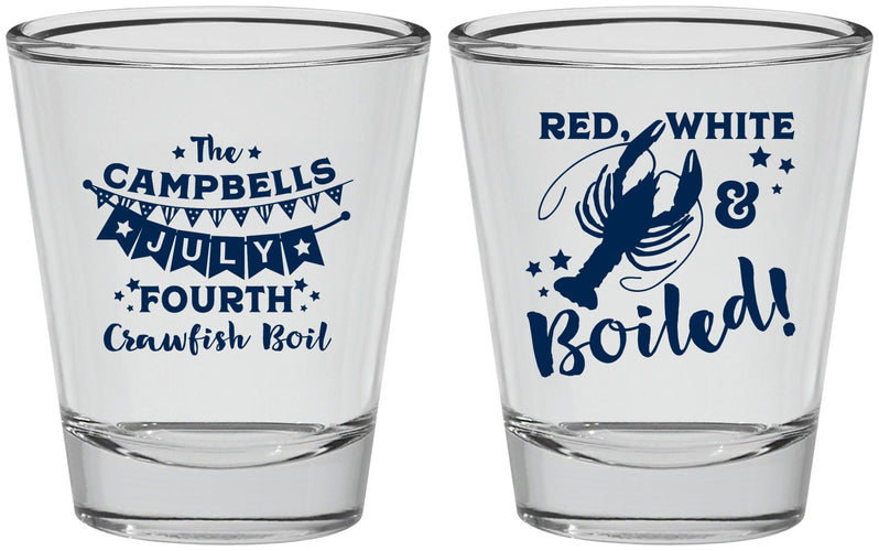 Personalized 4th Of July Shot Glasses - Crawfish Boil | 220013
