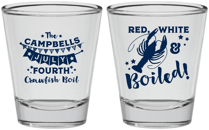 Personalized 4th Of July Shot Glasses - Crawfish Boil | 220013