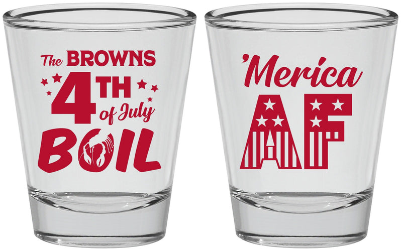 Personalized 4th Of July Shot Glasses - Merica Af | 220014
