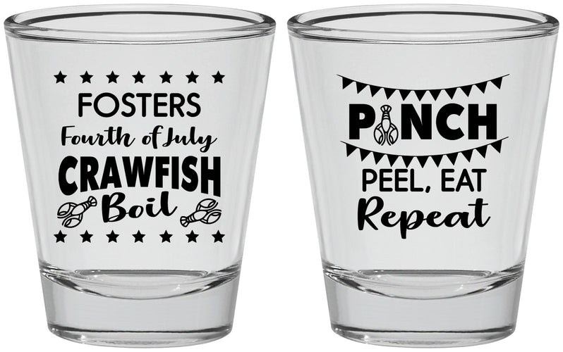 Personalized 4th Of July Shot Glasses - Crawfish Boil | 220016