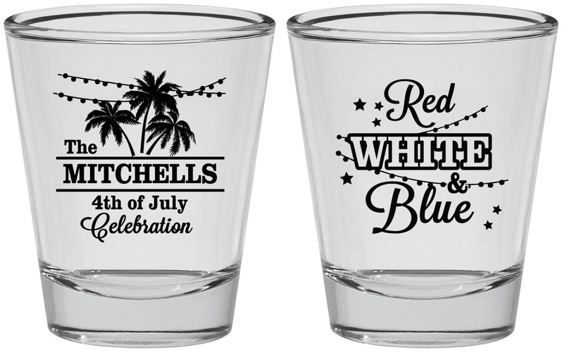 Personalized 4th Of July Shot Glasses - Beach Stars Stripes | 220020
