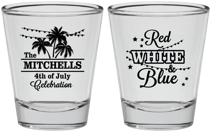 Personalized 4th Of July Shot Glasses - Beach Stars Stripes | 220020