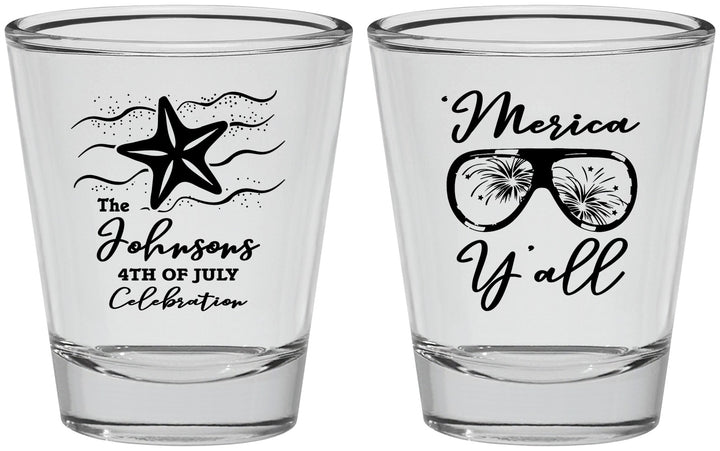 Personalized 4th Of July Shot Glasses - Beach Merica Yall | 220028