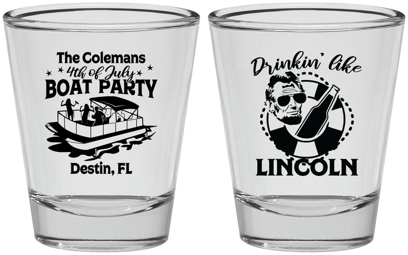 Personalized 4th Of July Shot Glasses - Drinkin Like Lincoln | 220032
