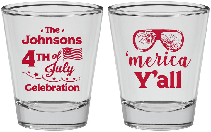 Personalized 4th Of July Shot Glasses - Merica Yall | 220034