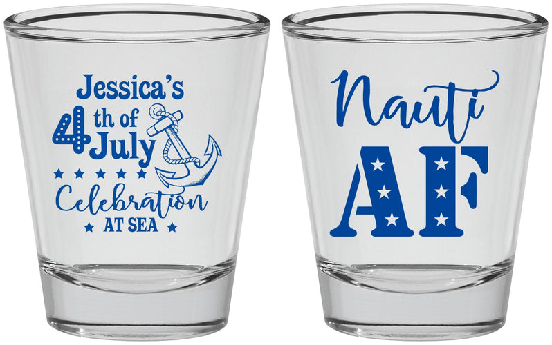 Personalized 4th Of July Shot Glasses - Nautical Anchor | 220035