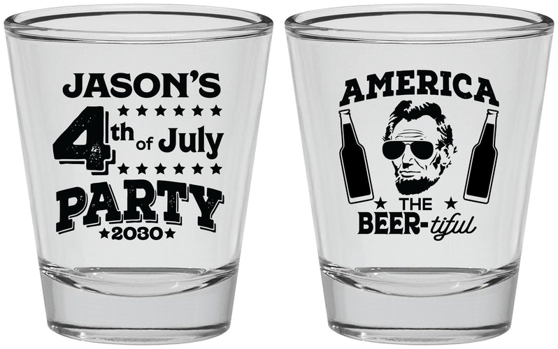 Personalized 4th Of July Shot Glasses - Bbq Lincoln | 220036