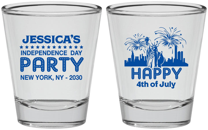 Personalized 4th Of July Shot Glasses - New York | 220039