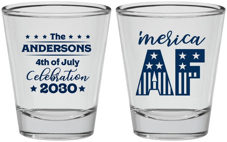 Personalized 4th Of July Shot Glasses - Merica Af | 220041