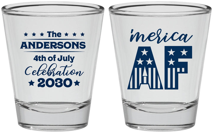 Personalized 4th Of July Shot Glasses - Merica Af | 220041