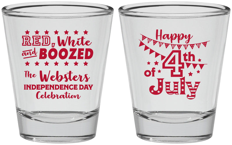 Personalized 4th Of July Shot Glasses - Red White Booze | 220042