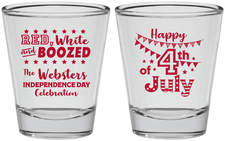 Personalized 4th Of July Shot Glasses - Red White Booze | 220042