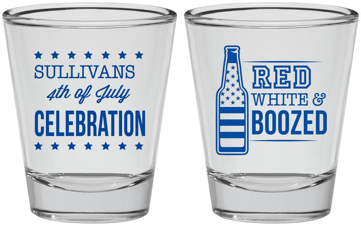 Personalized 4th Of July Shot Glasses - Red White Booze | 220043