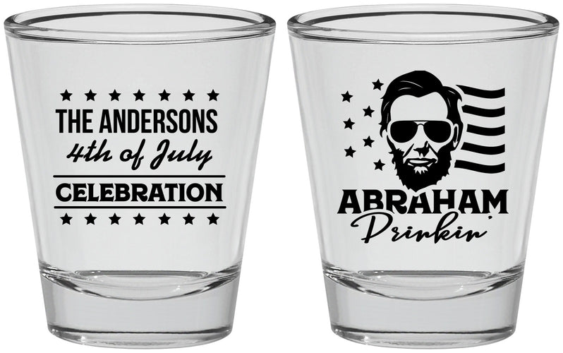 Personalized 4th Of July Shot Glasses - Abraham Drinkin | 220044