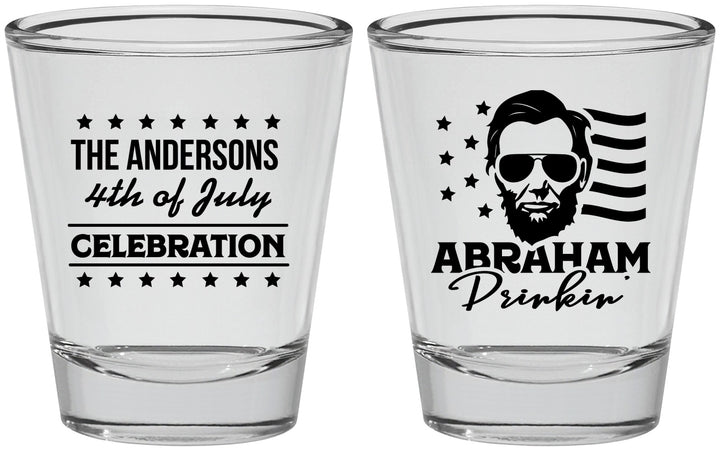 Personalized 4th Of July Shot Glasses - Abraham Drinkin | 220044