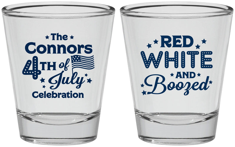 Personalized 4th Of July Shot Glasses - Red White Booze | 220045