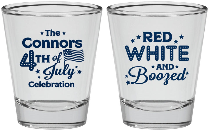 Personalized 4th Of July Shot Glasses - Red White Booze | 220045