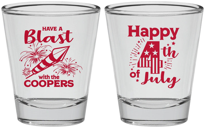 Personalized 4th Of July Shot Glasses - Fireworks | 220046