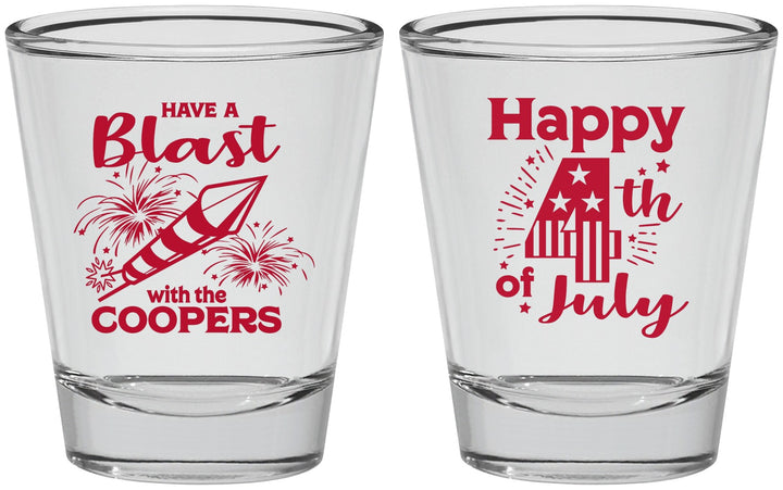Personalized 4th Of July Shot Glasses - Fireworks | 220046