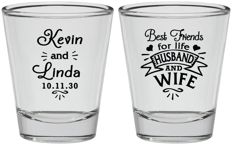 Personalized Wedding Shot Glasses - Best Friends | 221