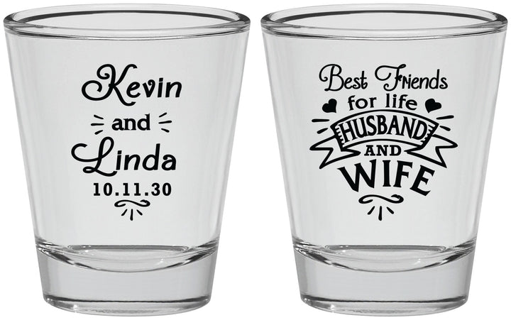 Personalized Wedding Shot Glasses - Best Friends | 221