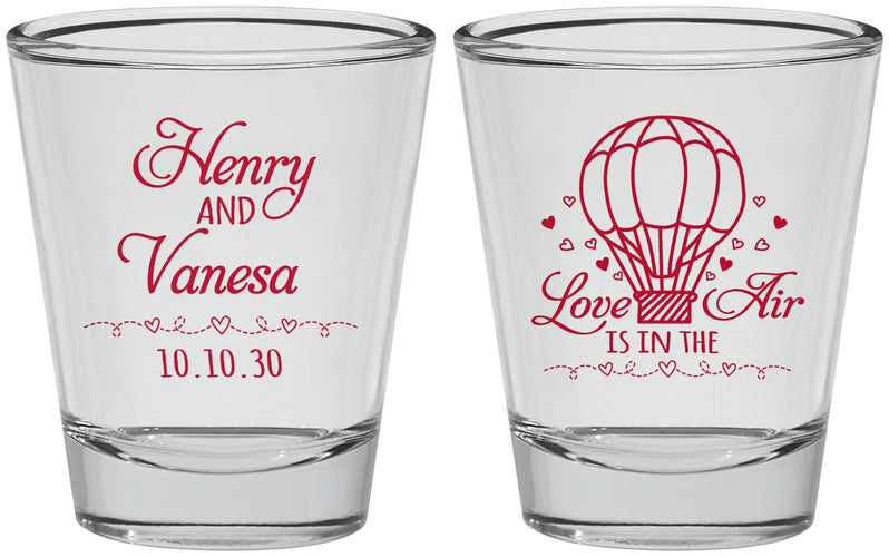 Personalized Wedding Shot Glasses - Hot Air Balloon | 225