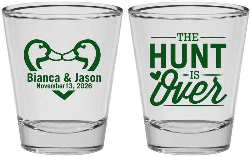 Personalized Wedding Shot Glasses - The Hunt Is Over Duck | 227
