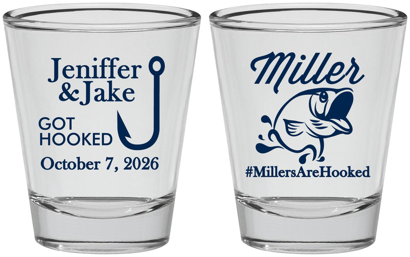 Personalized Wedding Shot Glasses - Got Hook Fish | 230
