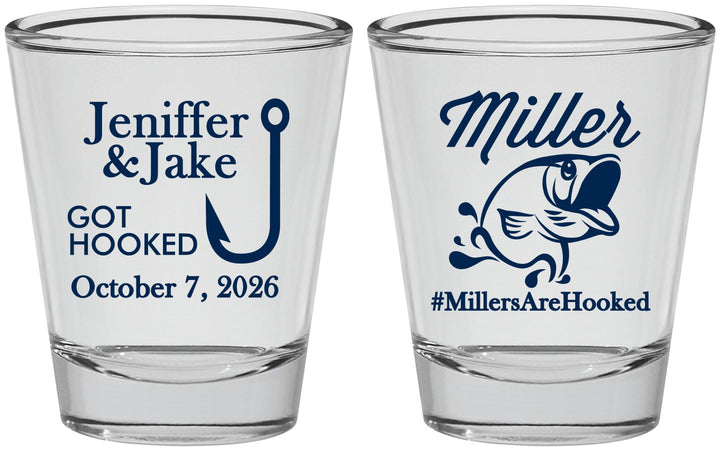 Personalized Wedding Shot Glasses - Got Hook Fish | 230