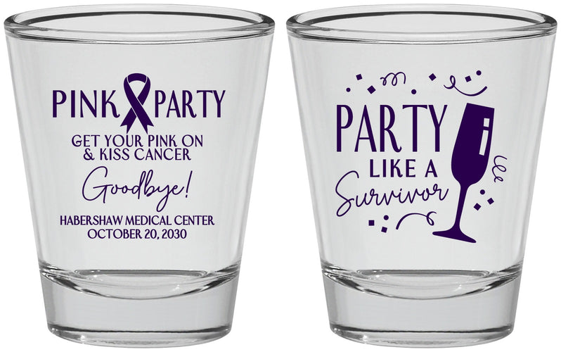 Personalized Awareness Shot Glasses - Pink Party | 230000
