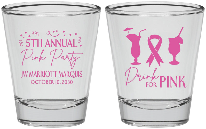 Personalized Awareness Shot Glasses - Drink For Pink | 230001