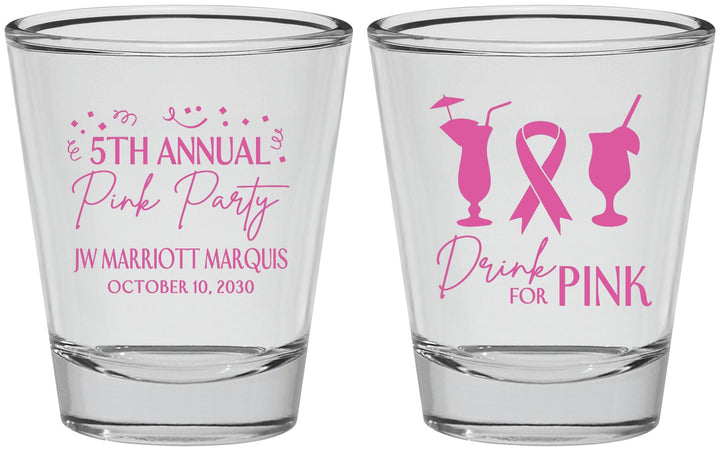 Personalized Awareness Shot Glasses - Drink For Pink | 230001