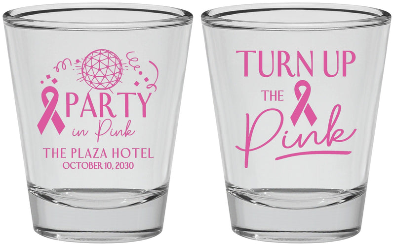 Personalized Awareness Shot Glasses - Party In Pink | 230002