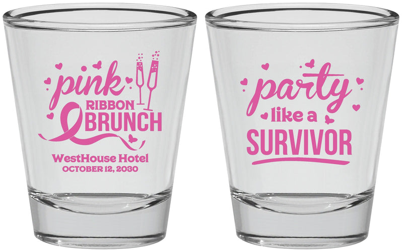 Personalized Awareness Shot Glasses - Party Like A Survivor | 230005