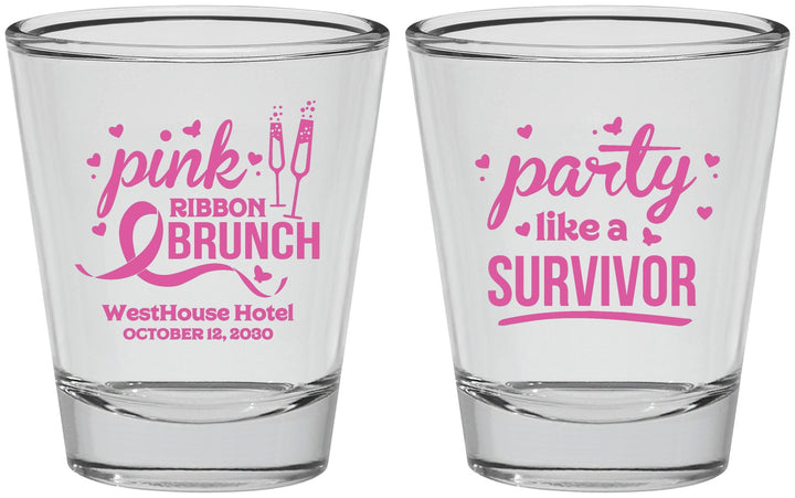 Personalized Awareness Shot Glasses - Party Like A Survivor | 230005