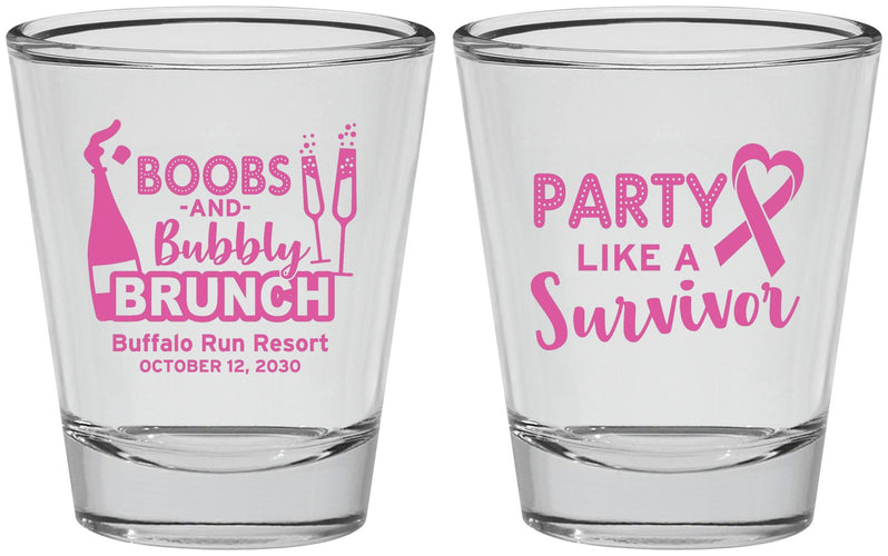 Personalized Awareness Shot Glasses - Party Like A Survivor | 230006