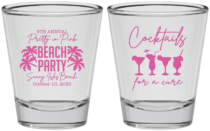 Personalized Awareness Shot Glasses - Beach Party | 230007