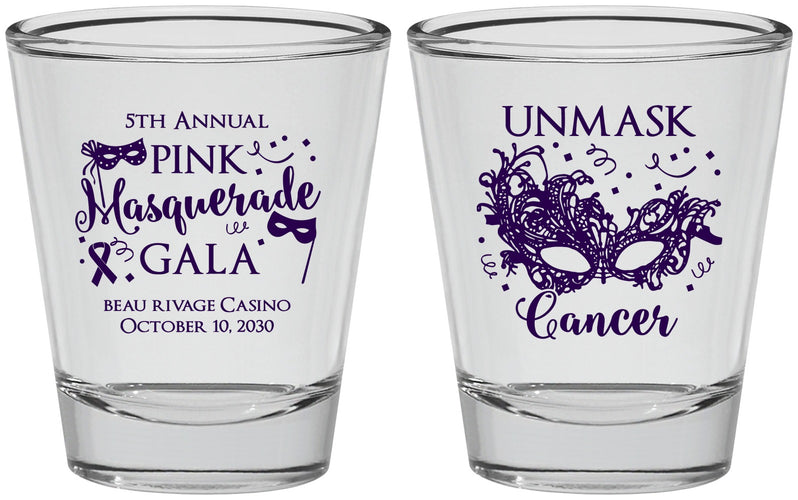 Personalized Awareness Shot Glasses - Masquerade | 230008