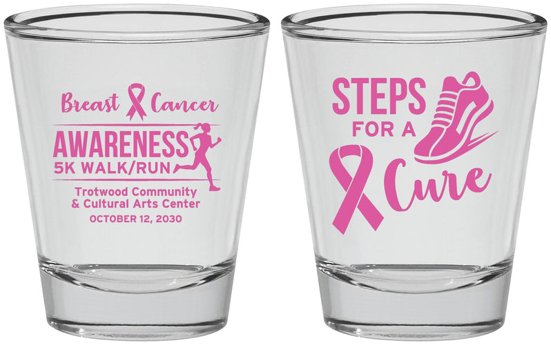 Personalized Awareness Shot Glasses - Steps For A Cure | 230014