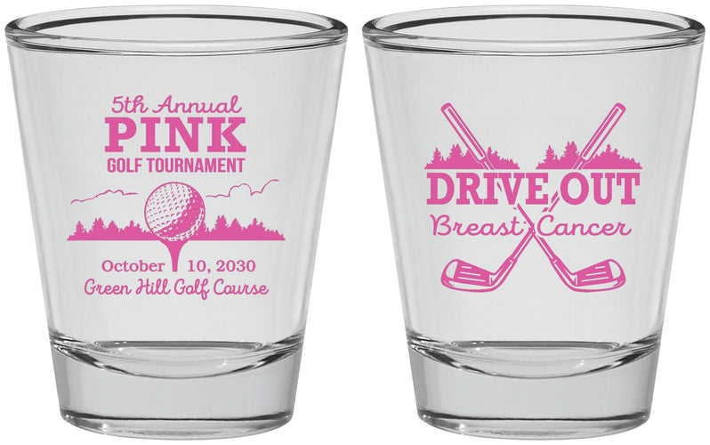 Personalized Awareness Shot Glasses - Gold Drive Out | 230017